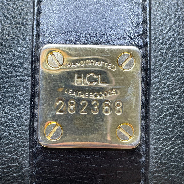 HCL Women’s Black Leather Gold Accents Handcrafted Shoulder Crossbody Bag