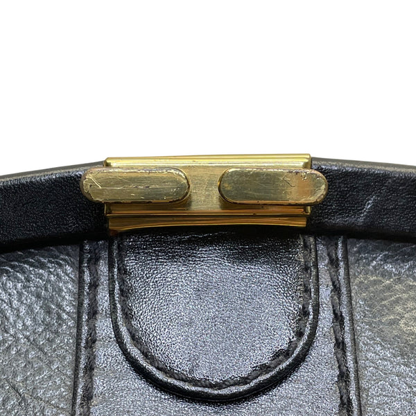 HCL Women’s Black Leather Gold Accents Handcrafted Shoulder Crossbody Bag