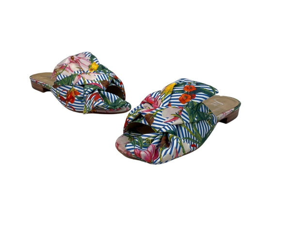 The Fix Women's Blue And Green Floral Naomi Sandals Sz 6.5M - NWB