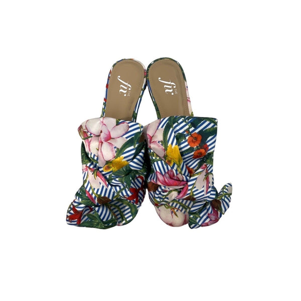 The Fix Women's Blue And Green Floral Naomi Sandals Sz 6.5M - NWB