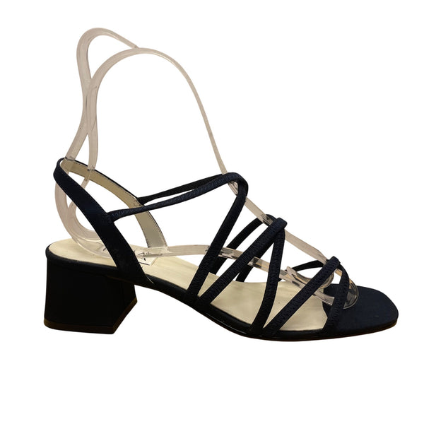 Prima Women’s Navy Strappy Block Heel Twiggy Sandals Size 8M