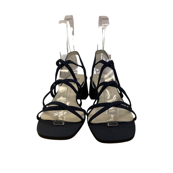 Prima Women’s Navy Strappy Block Heel Twiggy Sandals Size 8M