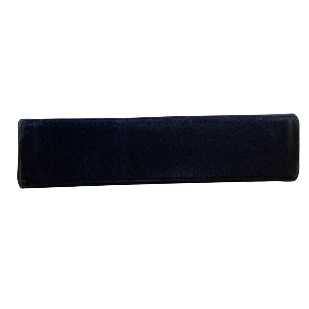 Vintage Navy Blue Suede Gold-Tone Frame Snap Closure Evening Clutch Size M