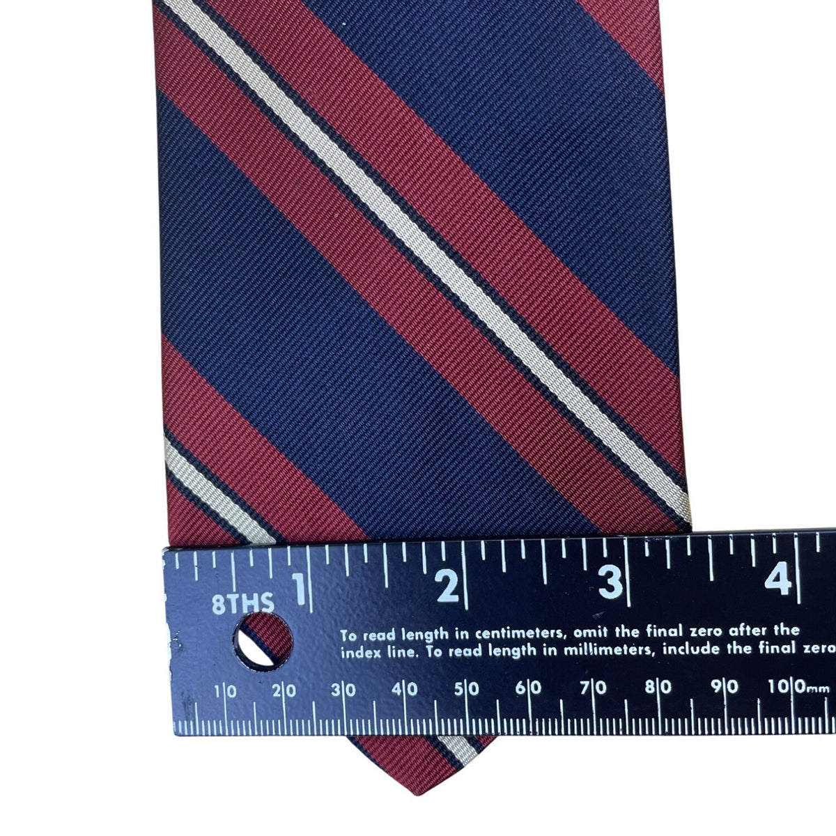 Vintage Brooks Brothers Red & Navy Silk Striped Necktie Classic Business Look
