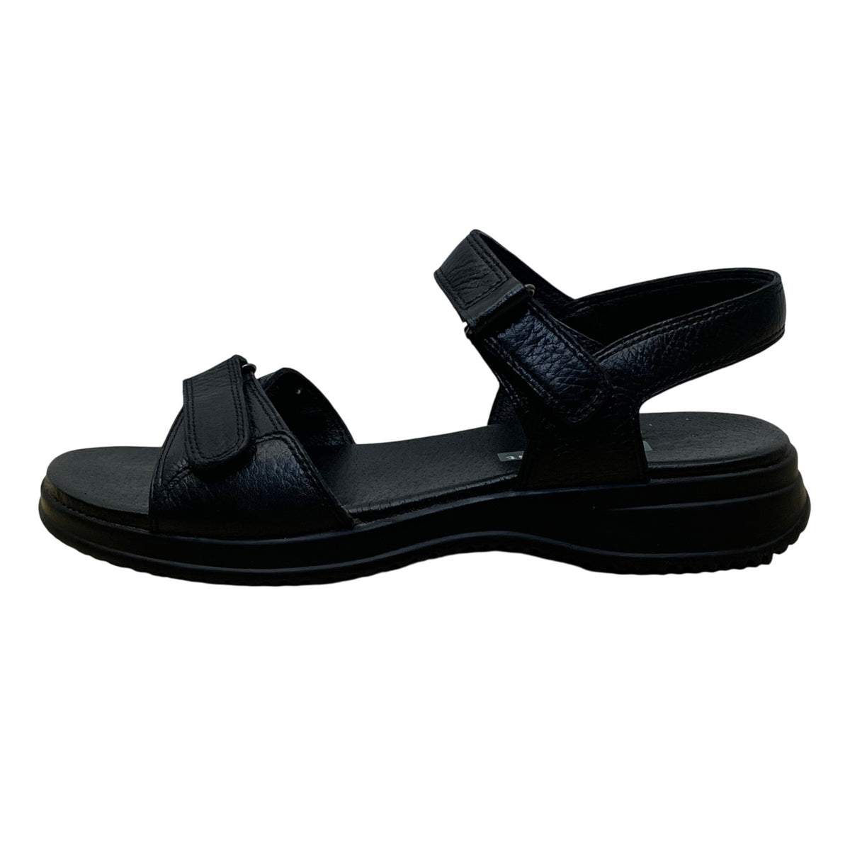 Easy Spirit Woman's Black Leather With Adjustable Straps Wheeze Sandals Size 7M