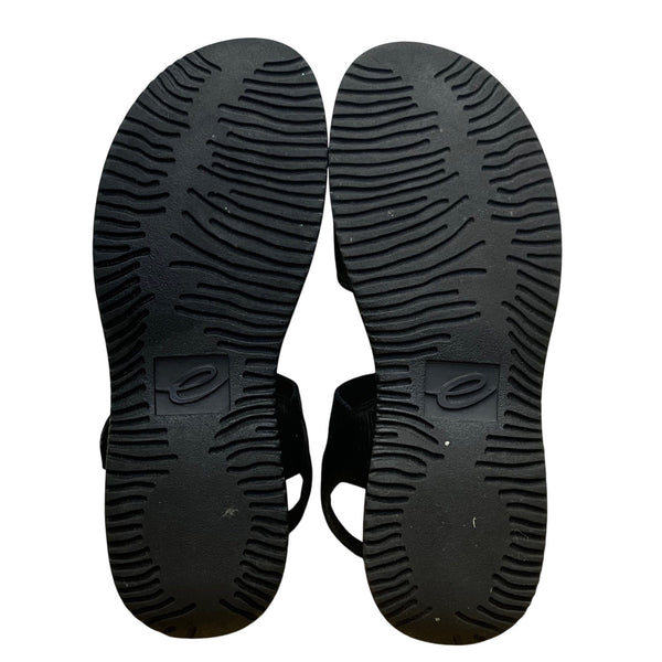 Easy Spirit Woman's Black Leather With Adjustable Straps Wheeze Sandals Size 7M
