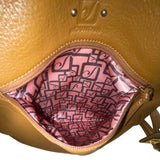 Stone Mountain Brown Leather Gold-Tone Accents Multi-Pockets Crossbody Bag Sz M