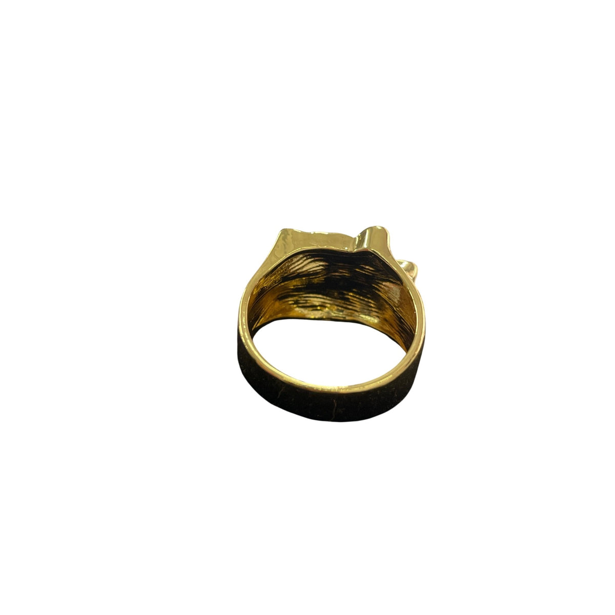 Gold Tone Womens Metal Floral Design Ring Adjustable Fit Elegant Jewelry
