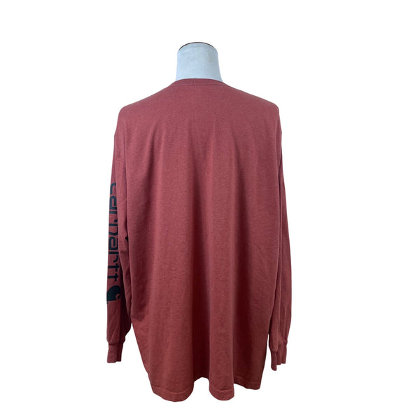 Carhartt Mens Red Cotton Long Sleeve Original Fit Logo Graphic T-Shirt 3XL