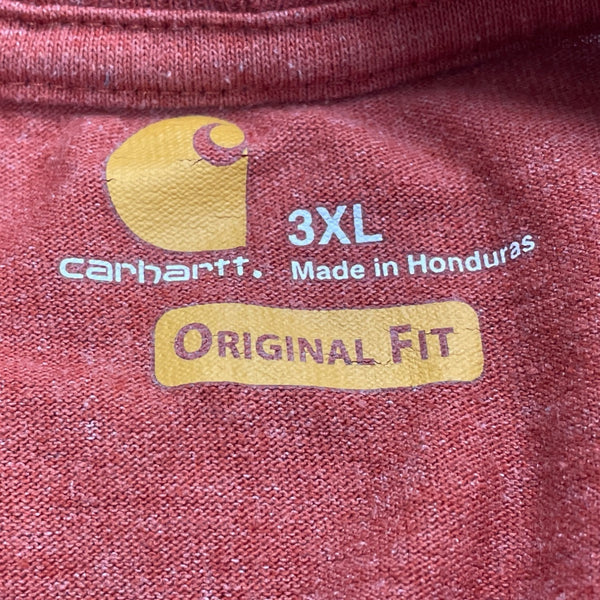 Carhartt Mens Red Cotton Long Sleeve Original Fit Logo Graphic T-Shirt 3XL