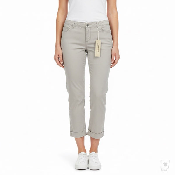 Vintage America Womens Sand Cotton/Spandex Boyfriend Pants Casual Fit Size 6/28