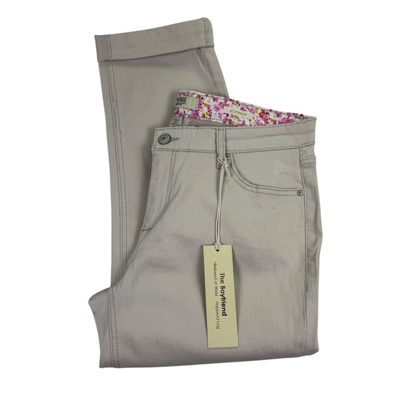 Vintage America Womens Sand Cotton/Spandex Boyfriend Pants Casual Fit Size 6/28