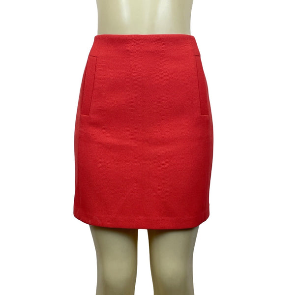 Banana Republic Women's Petite Scarlet Red Short Skirt With Pockets 4