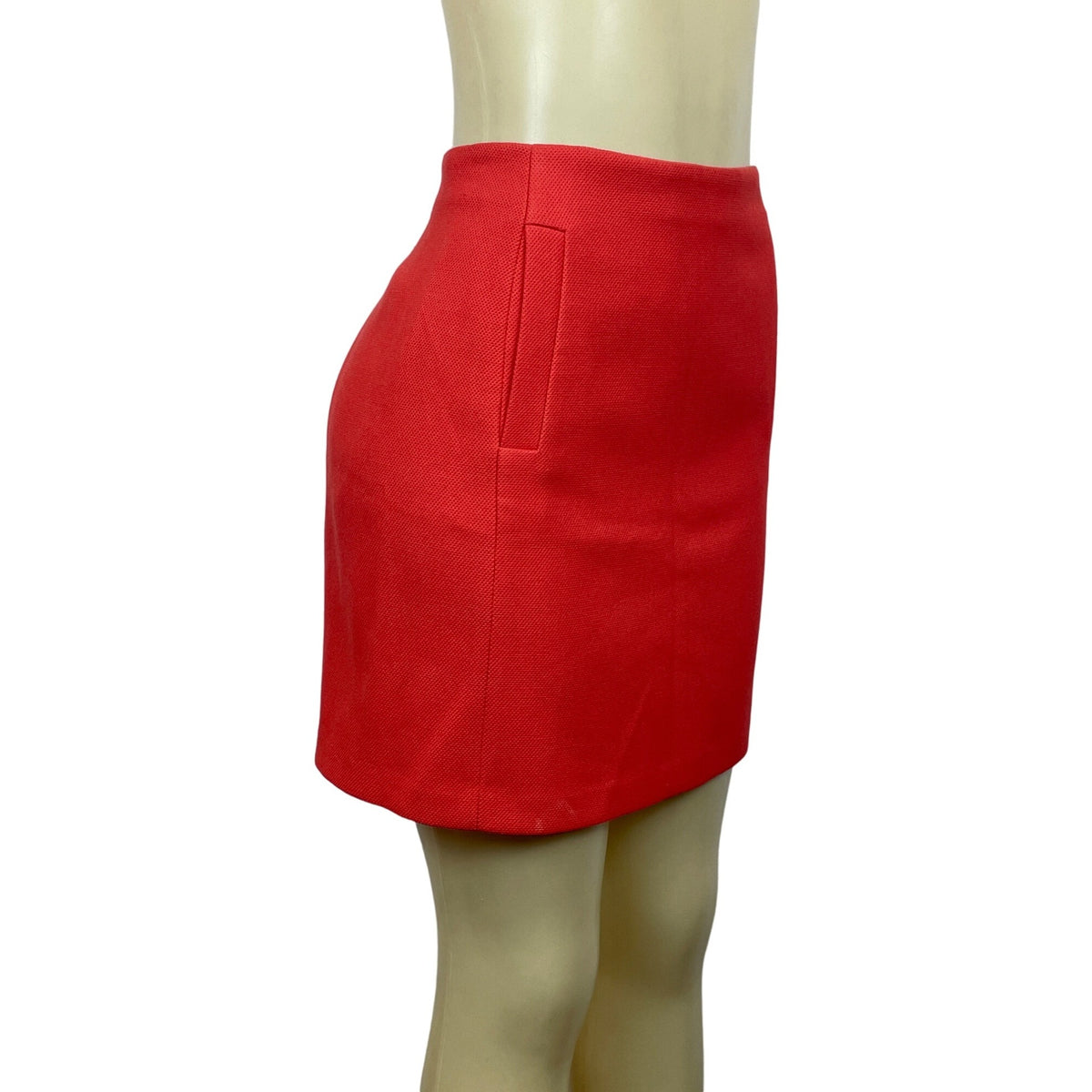 Banana Republic Women's Petite Scarlet Red Short Skirt With Pockets 4
