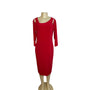 Chicos Womens Red Cutout Sleeve Midi Long Sleeve Dress Size 8/10 - New