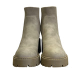 Madden Girl Women’s Taupe & Beige Chunky Heel Platform Thrash Boots Size 8