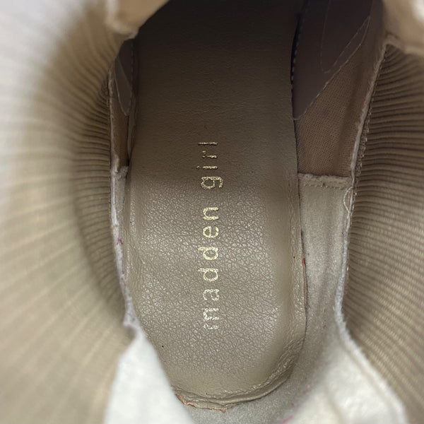 Madden Girl Women’s Taupe & Beige Chunky Heel Platform Thrash Boots Size 8