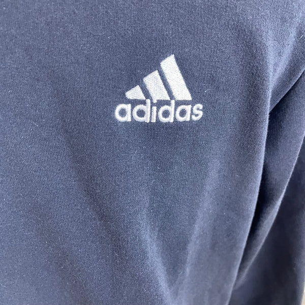 Adidas Men's Black Crewneck Sweatshirt Logo Detail Casual Pullover Size XL
