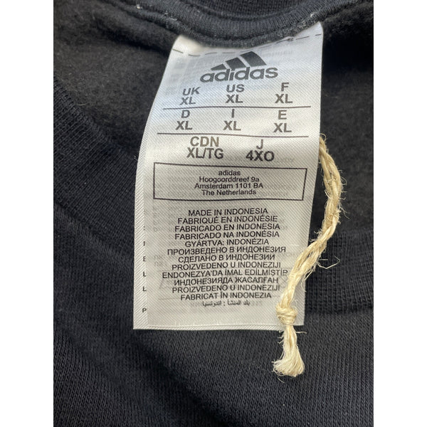 Adidas Men's Black Crewneck Sweatshirt Logo Detail Casual Pullover Size XL