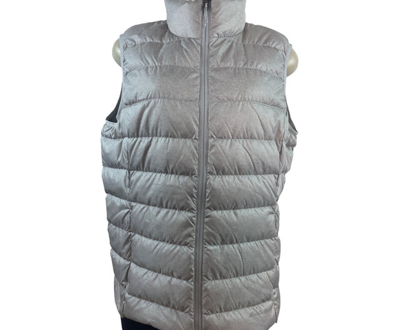Eddie Bauer Women's Puffer Vest With Full-Zip Closure In Light Gray Size L - New
