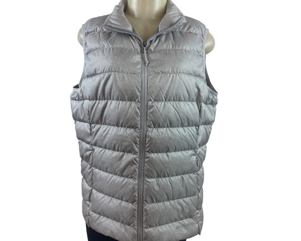 Eddie Bauer Women's Puffer Vest With Full-Zip Closure In Light Gray Size L - New