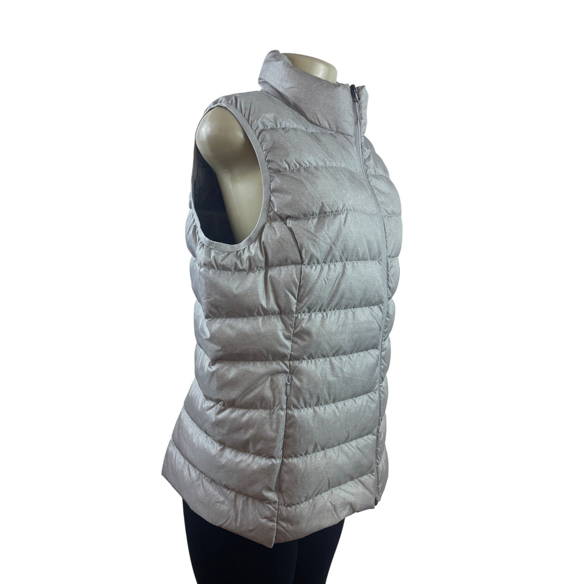 Eddie Bauer Women's Puffer Vest With Full-Zip Closure In Light Gray Size L - New