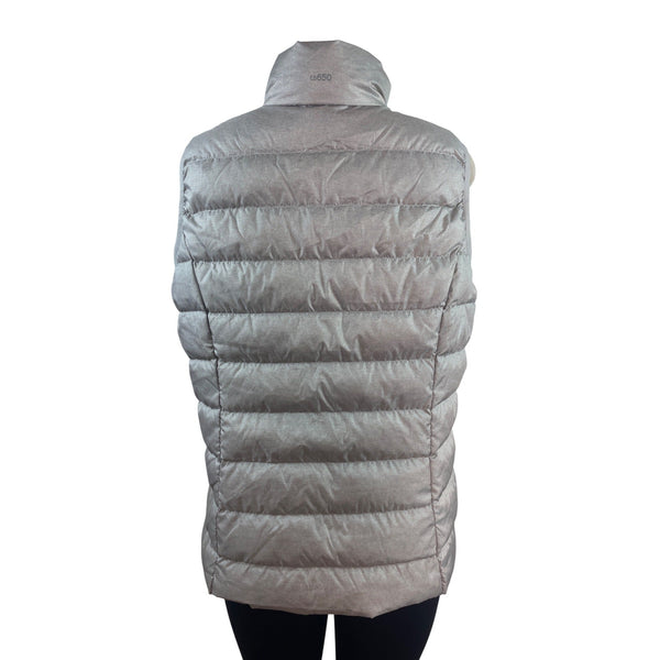 Eddie Bauer Women's Puffer Vest With Full-Zip Closure In Light Gray Size L - New