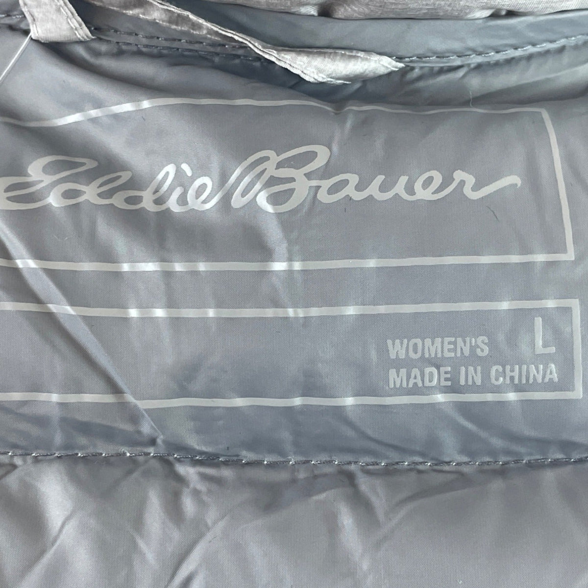Eddie Bauer Women's Puffer Vest With Full-Zip Closure In Light Gray Size L - New