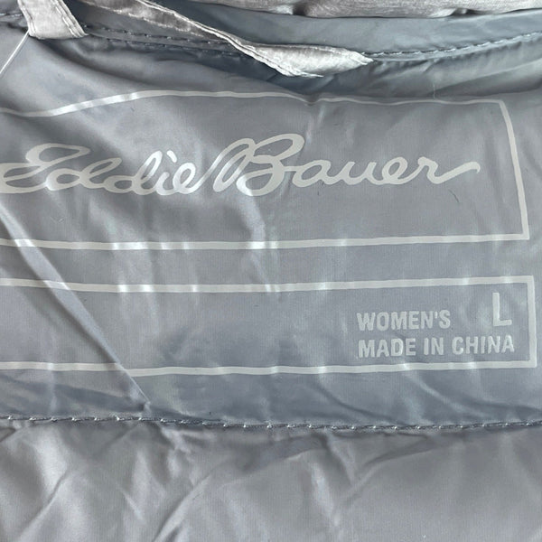 Eddie Bauer Women's Puffer Vest With Full-Zip Closure In Light Gray Size L - New
