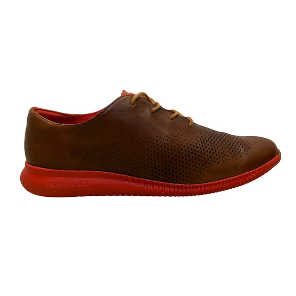 Cole Haan Men’s Brown/Red Leather Perforated Lace-Up 2.0 Grand Shoes Size 8.5
