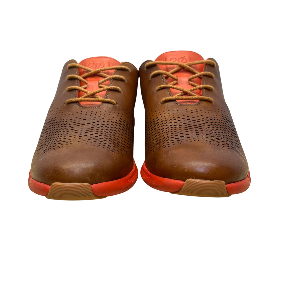 Cole Haan Men’s Brown/Red Leather Perforated Lace-Up 2.0 Grand Shoes Size 8.5