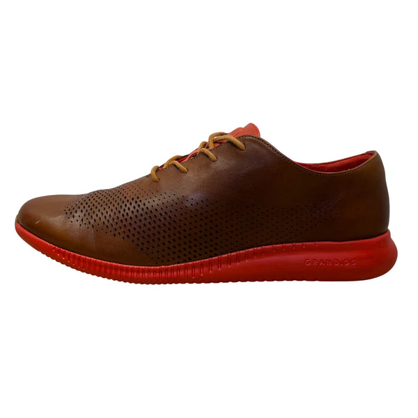 Cole Haan Men’s Brown/Red Leather Perforated Lace-Up 2.0 Grand Shoes Size 8.5