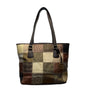 Giani Bernini Womens Brown Multi-Material Patchwork Double Straps Tote Bag