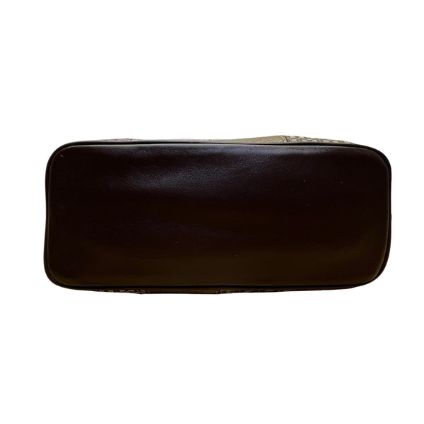 Giani Bernini Womens Brown Multi-Material Patchwork Double Straps Tote Bag