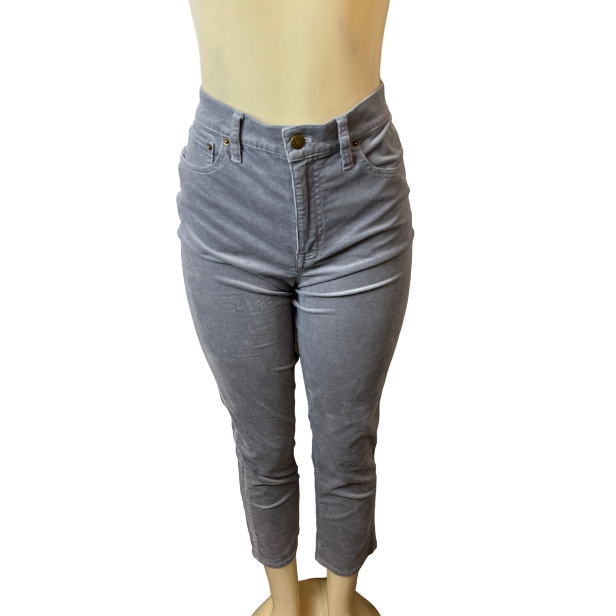 J. Crew Women's High Waist Grey corduroy Skinny Jeans Sz 28
