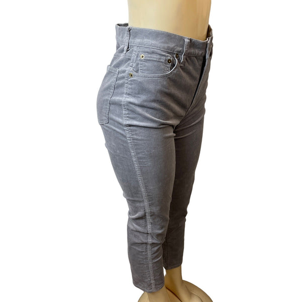 J. Crew Women's High Waist Grey corduroy Skinny Jeans Sz 28