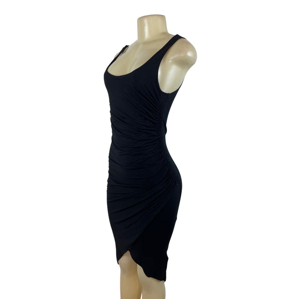 Black Abbelline Sleeveless Ruched Midi Dress For Women Szize S-New