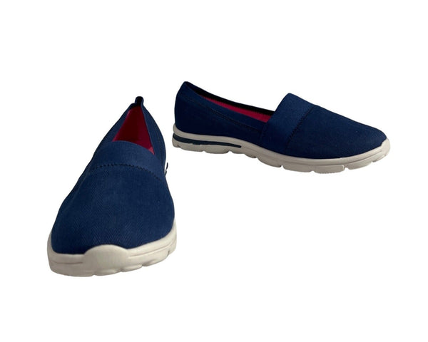 Lands End Women's Blue Pink Slip In Shoes Sz 9