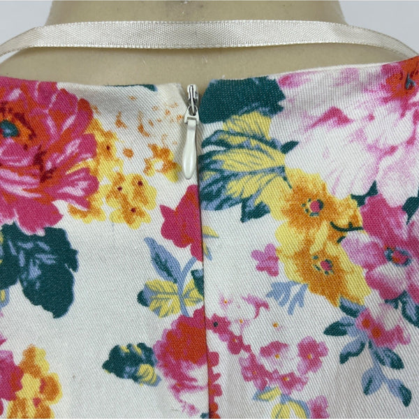 Mustard Seed Womens Floral Cutout Dress With V-Neck & Sleeveless Design Sz S-NEW