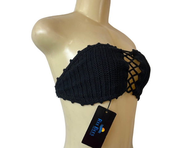 Ree Bees Women's Black Crochet Top Sz M - NWT