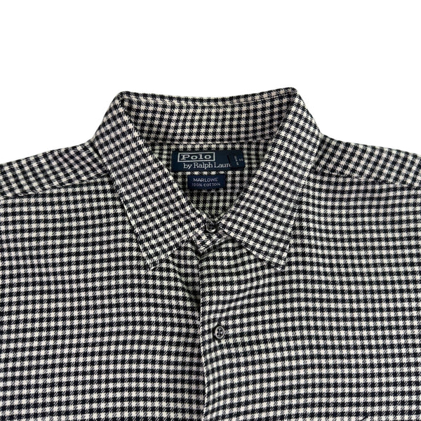 Polo Ralph Lauren Mens Black White Checkered Long Sleeve Button Up Shirt Size L