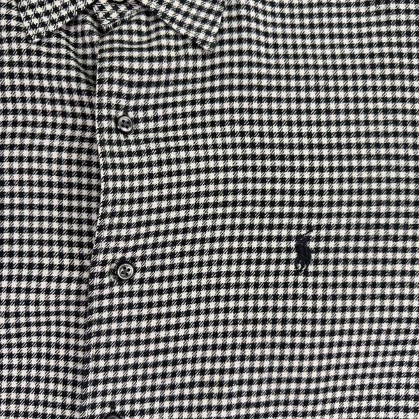 Polo Ralph Lauren Mens Black White Checkered Long Sleeve Button Up Shirt Size L