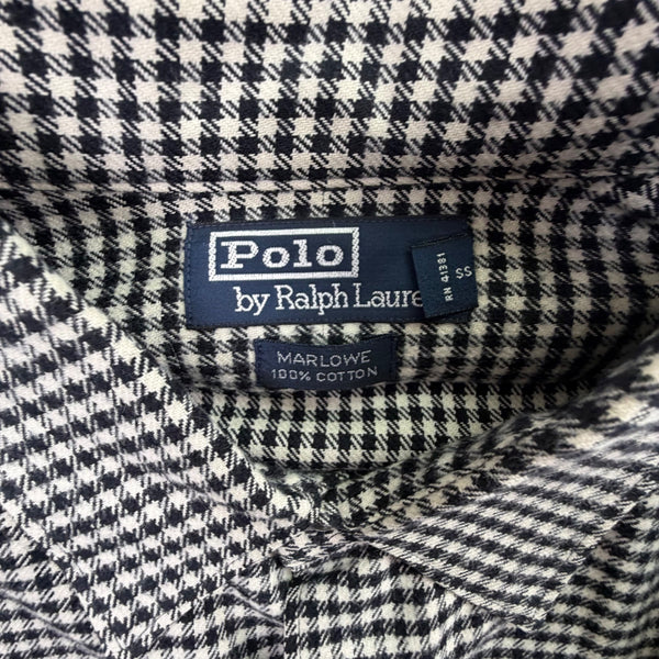 Polo Ralph Lauren Mens Black White Checkered Long Sleeve Button Up Shirt Size L