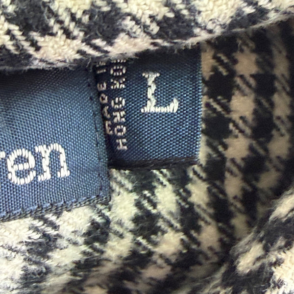 Polo Ralph Lauren Mens Black White Checkered Long Sleeve Button Up Shirt Size L