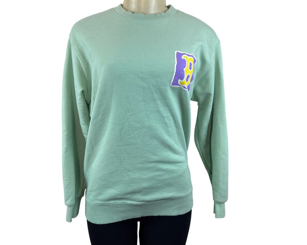 MLB Women's Mint Green Boston Red Sox Crewneck Long Sleeve Sweatshirt Sz S