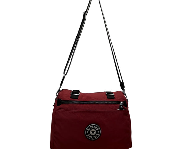 Kipling Women’s Red Nylon Adjustable Strap & Zip Closure Pockets Crossbody Bag