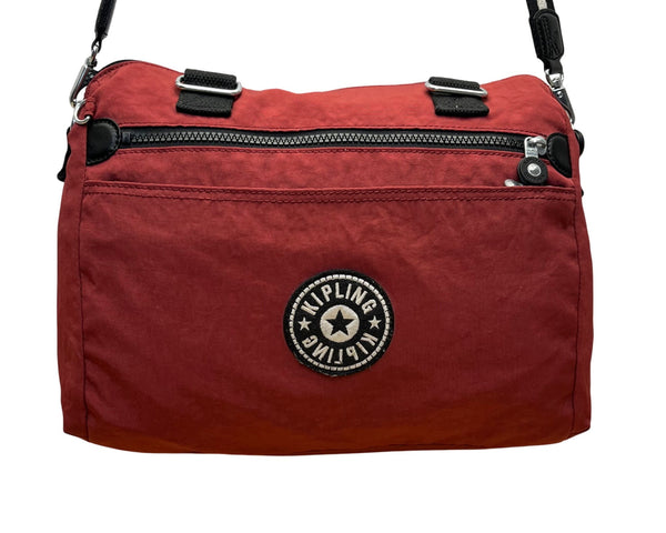 Kipling Women’s Red Nylon Adjustable Strap & Zip Closure Pockets Crossbody Bag