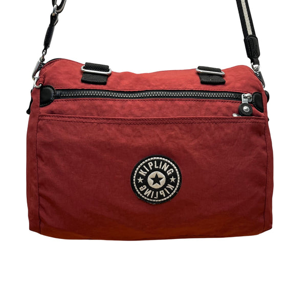 Kipling Women’s Red Nylon Adjustable Strap & Zip Closure Pockets Crossbody Bag