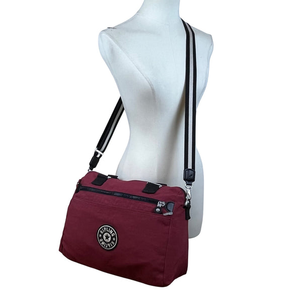 Kipling Women’s Red Nylon Adjustable Strap & Zip Closure Pockets Crossbody Bag