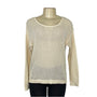 Jeanne Pierre Cream Open Knit Cotton Sweater With Back Zipper Detailing Sz S
